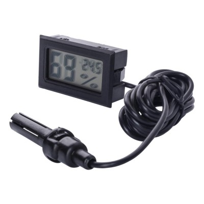 Digital Mini LCD Thermometer C Hygrometer Fridge Freezer Temperature Humidity Meter White Egg Incubator Cable Length