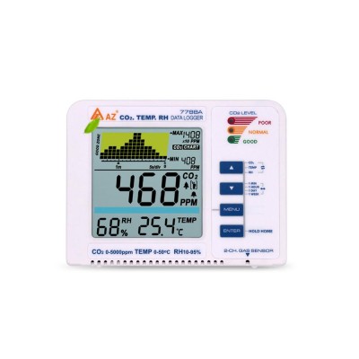 0-5000ppm High Precision   CO2 Meter  Monitor  3 in 1 Desktop Carbon Dioxide Datalogger Gas Detector